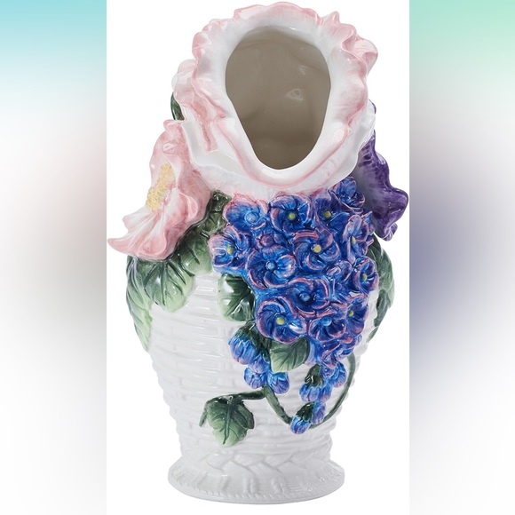 Fitz and Floyd Jardin Floral Bouquet Pitcher Vase Decorative, 9.5 Inch High - Picture 5 of 10